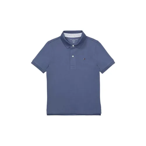 Tommy Hilfiger T-рубашка Детская одежда Флаг Логотип Эластичный POLO Морской синий Детский
