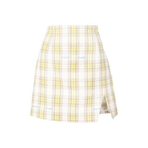 Off Белый Желтый Женские Повседневные Короткие Юбки
