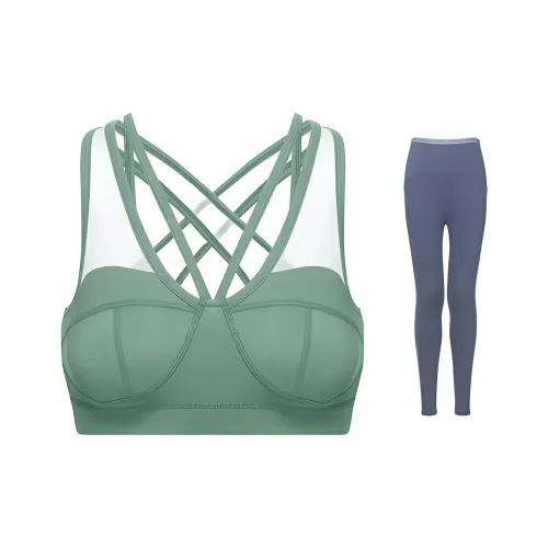 Sumday Athletics Зеленый + Темно-фиолетовый Женские Повседневные Костюмы