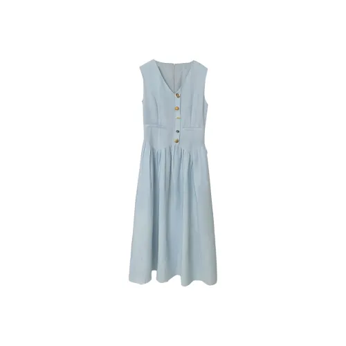 SYEEE WITH U Без рукавов Платье Женское Светло-Синий