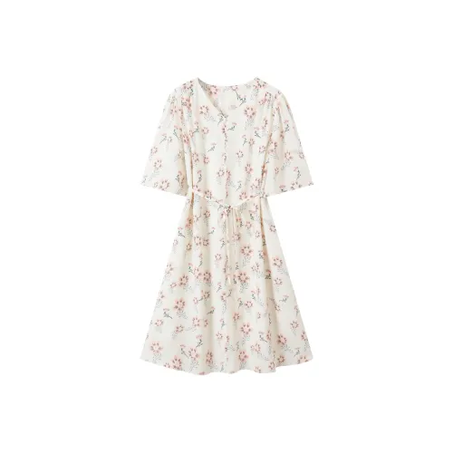 H YXIANG Короткое платье с короткими рукавами женское летнее с ромашкой