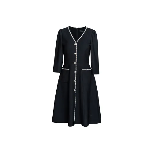 ROEYSHOUSE Длинное платье с длинными рукавами женское черное