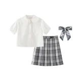 Асимметричный галстук-бабочка комплект (серый)