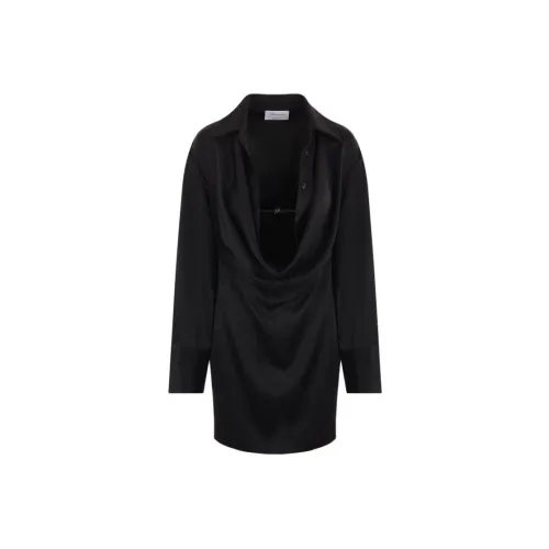 Blumarine Длинное платье с длинными рукавами женское черное