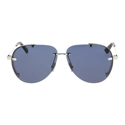 DIOR Металл Бабочка Солнцезащитные очки Унисекс Серебряный