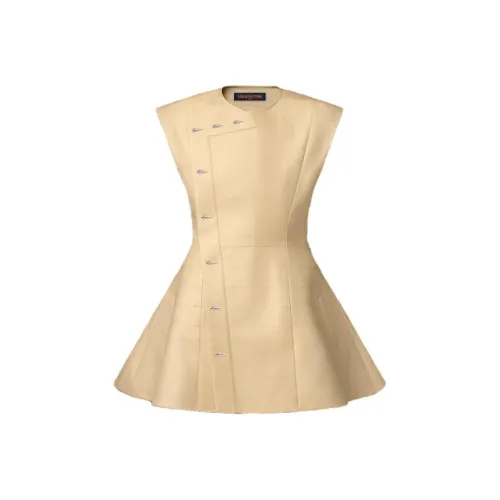 LOUIS VUITTON Без рукавов Платье Женское Бежевое