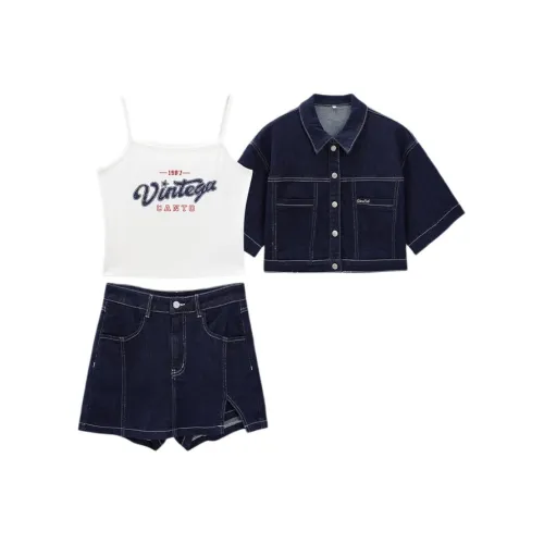 Love To Serve Повседневный Костюм Женские Темно-Синий Деним