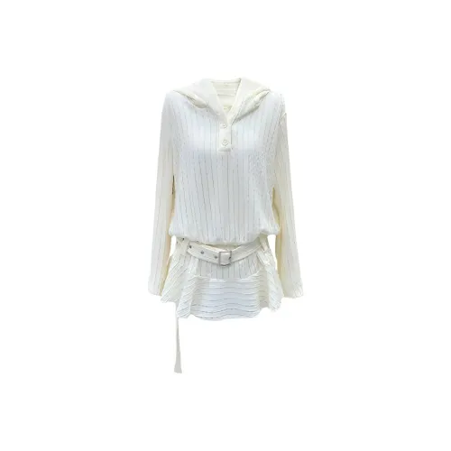 DOSOHEB Длинное платье с длинными рукавами женское абрикосового цвета