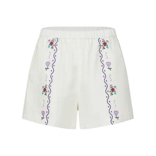 URBAN REVIVO Boho Style Повседневные шорты Женские Экрю