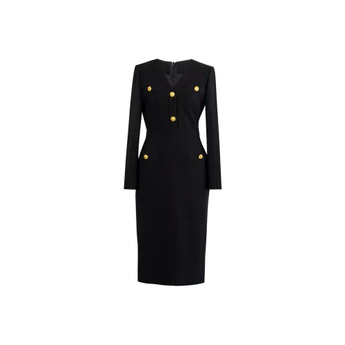 ROEYSHOUSE Длинное платье с длинными рукавами женское черное