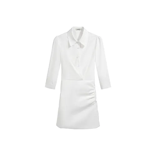 Incolore Длинное платье с длинными рукавами цвет белый