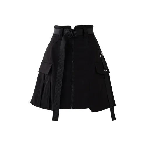 SOON FLOWER Повседневные короткие юбки Женские Черный