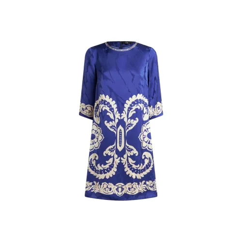 ETRO Синий Женские Длинные Платья с Рукавами