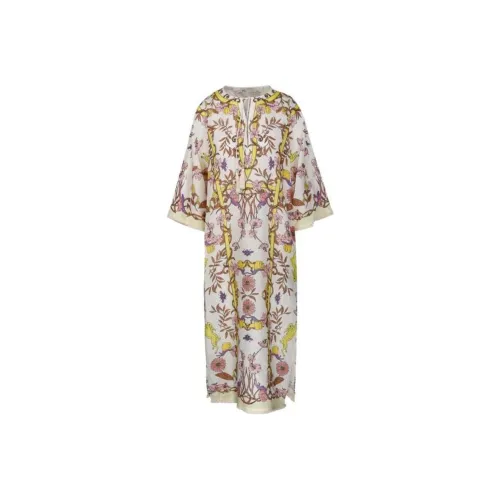 TORY BURCH Длинное платье с длинными рукавами женское многоцветное