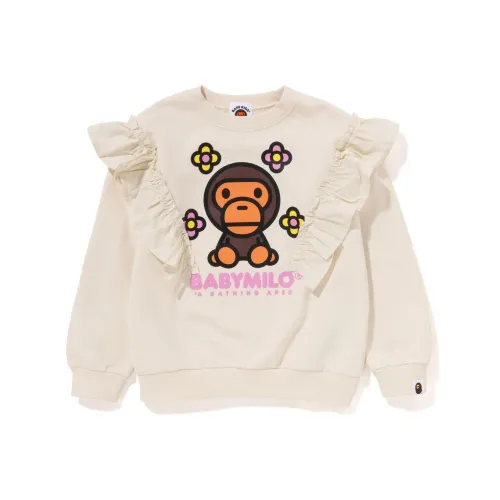 A BATHING APE Свитшот BAPE co-brand Малыш Миро (фиолетовый) Цветочный дизайн с оборками Crewneck Детский