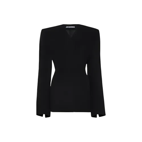 Jacquemus Черное Женское Длинное Платье с Рукавами