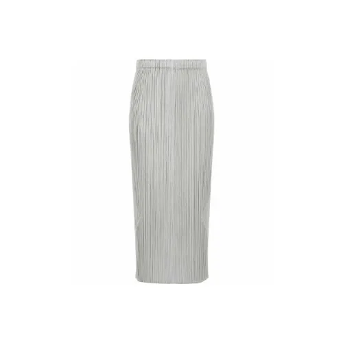 PLEATS PLEASE ISSEY MIYAKE Серый Женские Повседневные длинные юбки