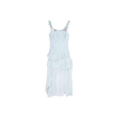 SCCREBEL OFFICIAL Без рукавов Платье Женское Синее