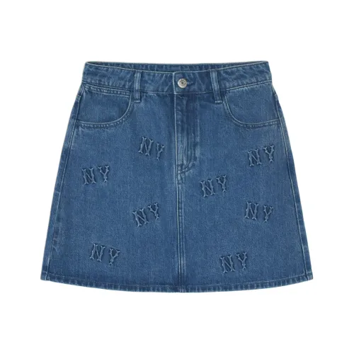 Mlb Base Logo SS24 New York Yankees Джинсовые короткие юбки Женские Синий