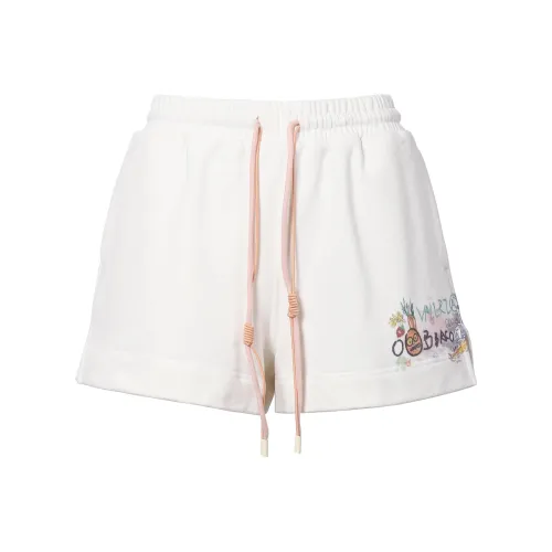 Valeria Obbaco Valeria Obbaco Graffiti Collection Белые Женские Спортивные Шорты