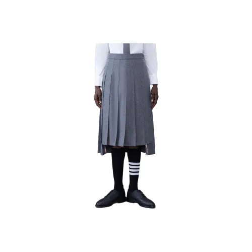 THOM BROWNE Серые Женские Повседневные Длинные Юбки