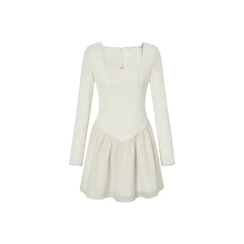 I'M ONE Длинное платье с длинными рукавами женское экрю