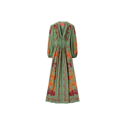 La DOUBLEJ. Длинное платье с длинными рукавами женское зеленое