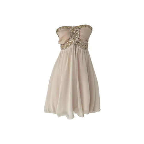 OSQ Без рукавов Платье Женское Коричневое