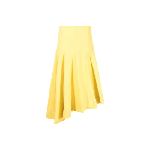 JIL SANDER Канареечно-желтая Женская Повседневная Длинная Юбка