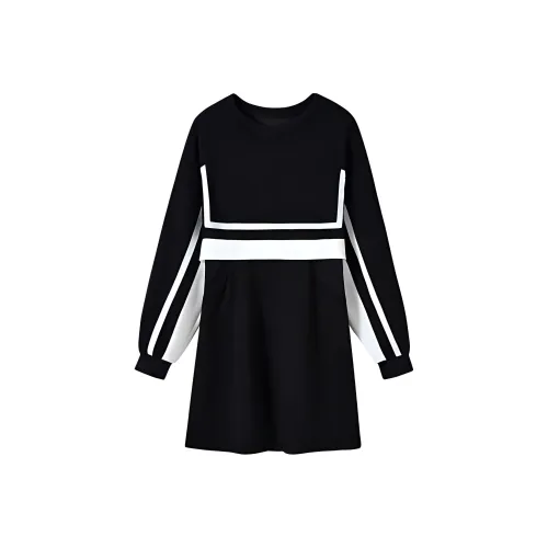 KEAB Длинное платье с длинными рукавами женское черное