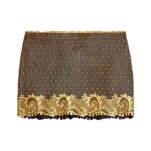 VERSACE x FENDI VERSACE SS22 Кожаные короткие юбки Женские Коричневый