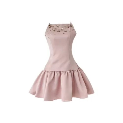 VKXOW Юбка Платье Женское Розовое с Блёстками
