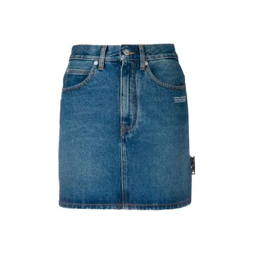 Off Белый SS21 Синий Женские Джинсовые Короткие Юбки