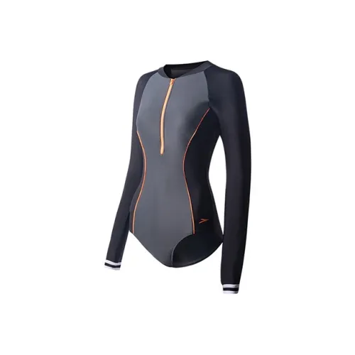 Speedo Черный/серый/Апельсин Женские Ван-Пис Купальники