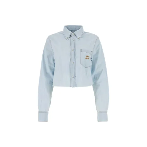 MIU MIU SS24 Denim Jacket Women's Light Blue