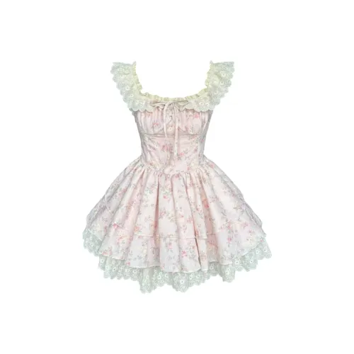 Ning Cai Yuer Без рукавов Платье Женское Светло-розовое