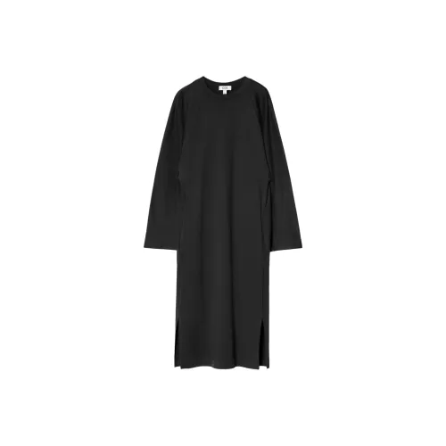 COS Длинное платье с длинными рукавами женское черное