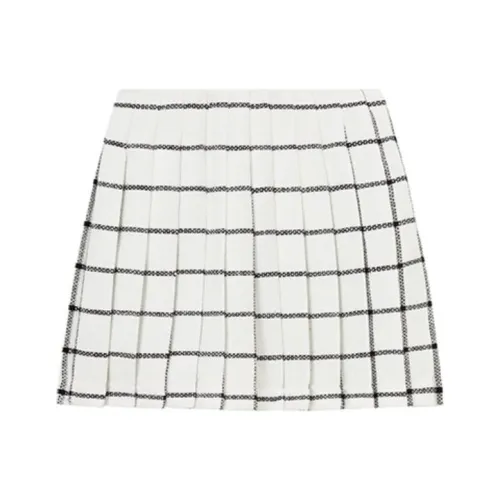 Self Портрет Повседневные короткие юбки Женские Белые Клетка