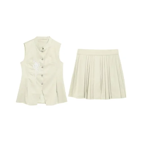 WOWI KCKS Комплект с юбкой Женские Кофейно-зеленый