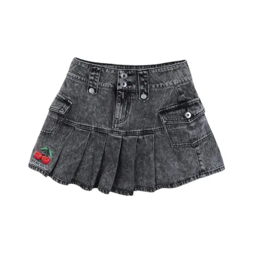 LALABOBO SS23 Джинсовые короткие юбки Женские Черный