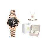 Стальной браслет розовый черный [в комплекте с браслетом и ожерельем]