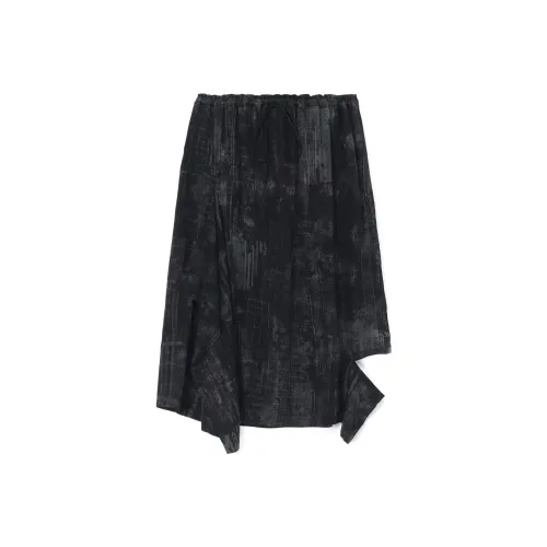 Yohji Yamamoto Серый Женские Повседневные Длинные Юбки