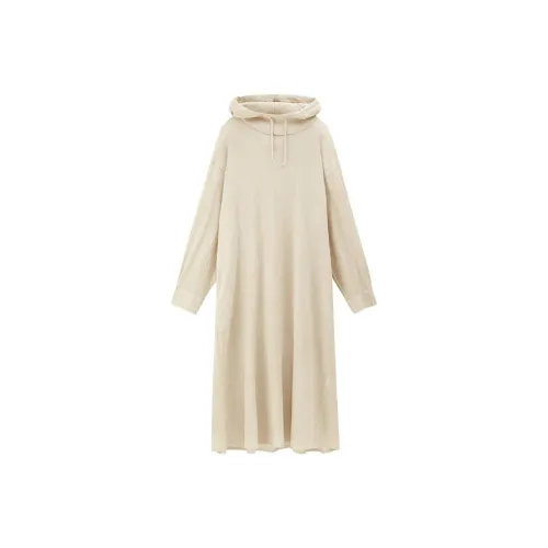 MUJI Длинное платье с длинными рукавами женское