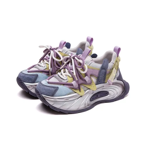 Chibang Износостойкий Дышащий Легкий Увеличивающий Высоту Низкий Топ Кроссовки с Толстой Подошвой Женские