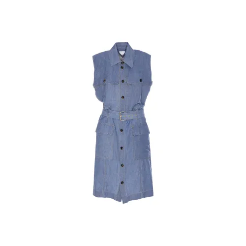 Bottega Veneta SS25 Без рукавов Платье Женское Синее