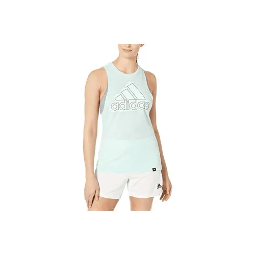 Adidas Светло-синие Женские Спортивные майки без рукавов