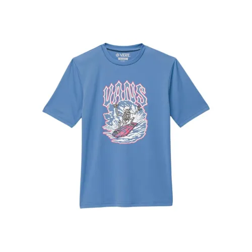 Vans T-рубашка Surfin Череп Sunshirt Синий Детская