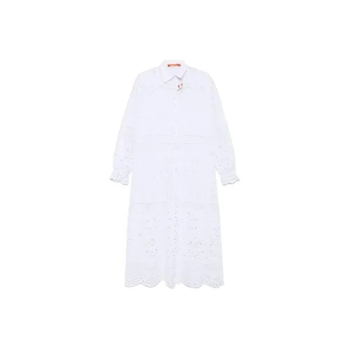 ERMANNO SCERVINO Длинное платье с длинными рукавами женское белое