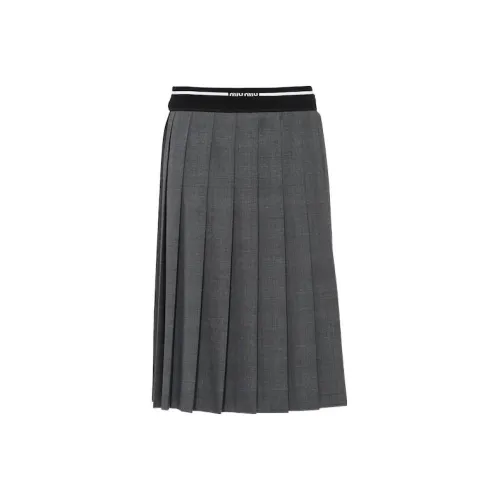 MIU MIU Серый Женские Повседневные Длинные Юбки