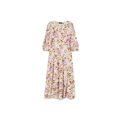 WEEKEND MaxMara Бежевые Женские Длинные Платья с Рукавами